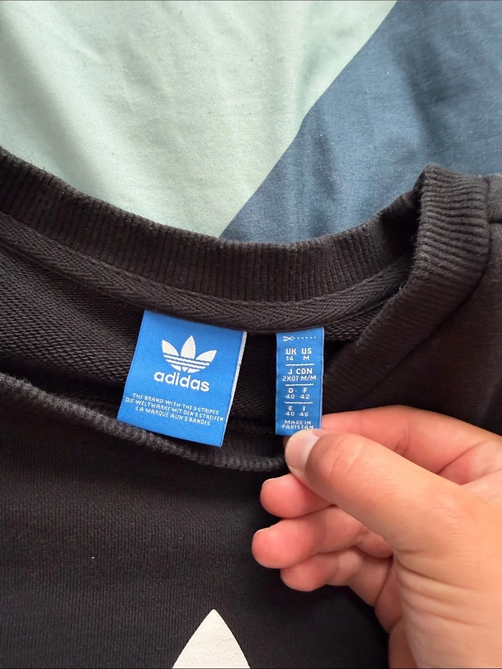 adidas Black Crewneck Sweatshirt with White Trefoil Logo